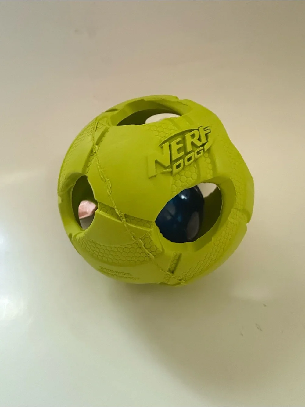 Nerf Dog Light Up LED Squeak Ball Interactive Fetch Dog Toy Neon Green Rubber